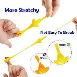 Namii W Slingshot Chicken Rubber Chicken Flick Chicken Flying Chicken Flingers Stress Gag Toys, Rubber Chicken Slingshot Funny Christmas Stuffers Easter Chicks Novelty Gifts for Kids (Yellow 10 Pcs)