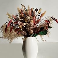 Flowerartlife 17" Natural Dried Pampas Grass Bouquet with Eucalyptus, Lavender & Billy Balls - Bohemian Farmhouse Wedding Decor