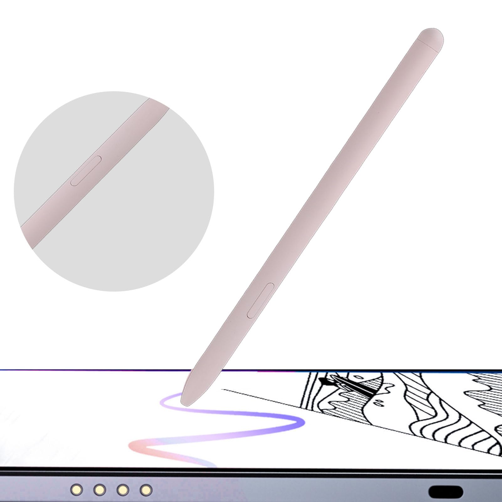 Tab S6 Lite zamiennik długopisu do bardzo czuły inteligentny długopis z 5 końcówkami, do tabletu SM P610 SM P615 (różowy)