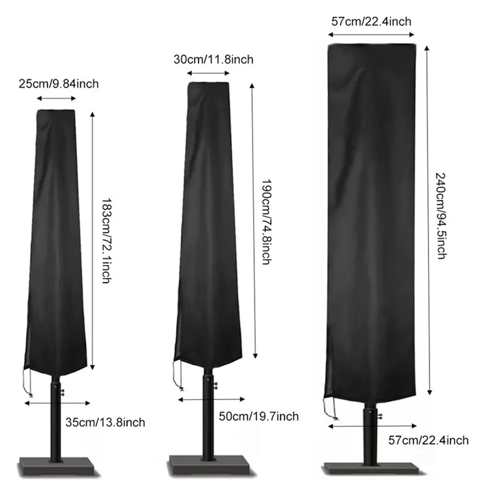 Wasserdichte Oxford-Stoff-Regenschutzhülle for Bananenschirme im Freien, for Garten, Terrasse, Ampelschirm, Regenschutz, Sonnenschirm, Gartenschirm-Abdeckungen