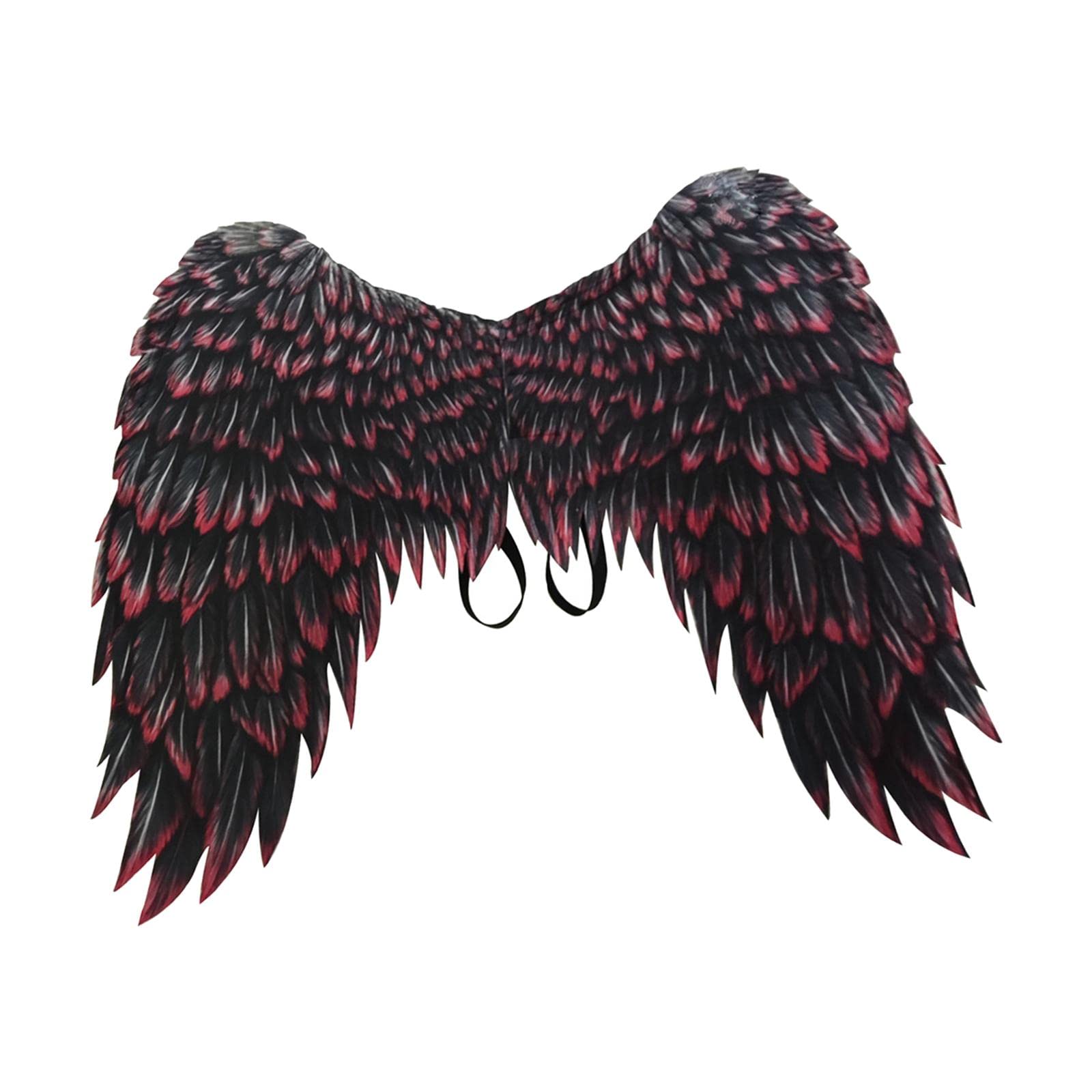 Alas De ángel Para Adultos | Disfraz Y Cosplay | Tela No Tejida Con Alambre Plegable | Negro Y Rojo