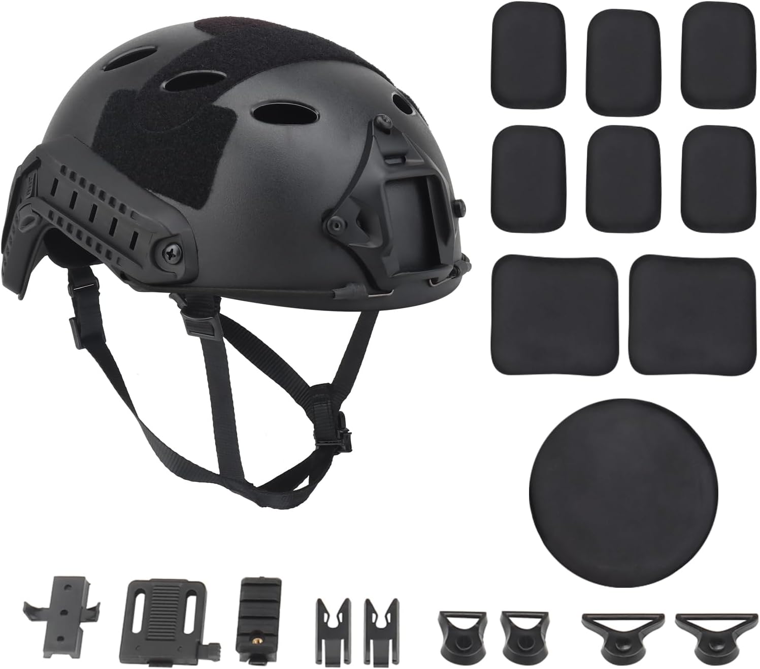 Tactical Airsoft Paintball Helmet with Enhanced Hook and Loop Fastener Set