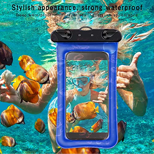 Universal Waterproof Phone Pouch,Floatable Waterproof Phone Pouch Compatible For Iphone 13 12 11 Pro Max Xs Max Xr X 8 7 Samsung Galaxy S10/S9 Up To 7.0", Ipx8 Cell Phone Dry Bag -2 Pack Black+Blue #TOP1