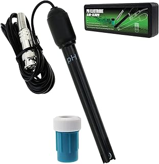 0-14 pH Electrode Probe BNC Connector, 300cm Cable for PH Meter Monitor Controller Test Sensor, Replacement Kit for Aquarium Hydroponics Plant Pool Spa (pH Electrode)