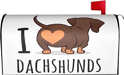 LOJAOGON Dachshund Mailbox Cover Magnetic Standard Size Waterproof Letter Post Box Cover Wrap Oversize Decoration Welcome Home Garden Outdoor 21