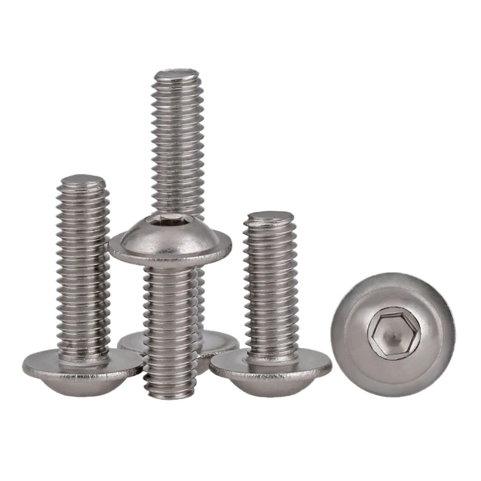 50 pz-20 pz M3 M4 M5 M6 M8 A2 In Acciaio Inox 304 Mezza Rotonda Pulsante Testa Flangia Con Rondella Interna esagono Incassato Viti A Brugola Bullone(40mm,M5 30pcs)