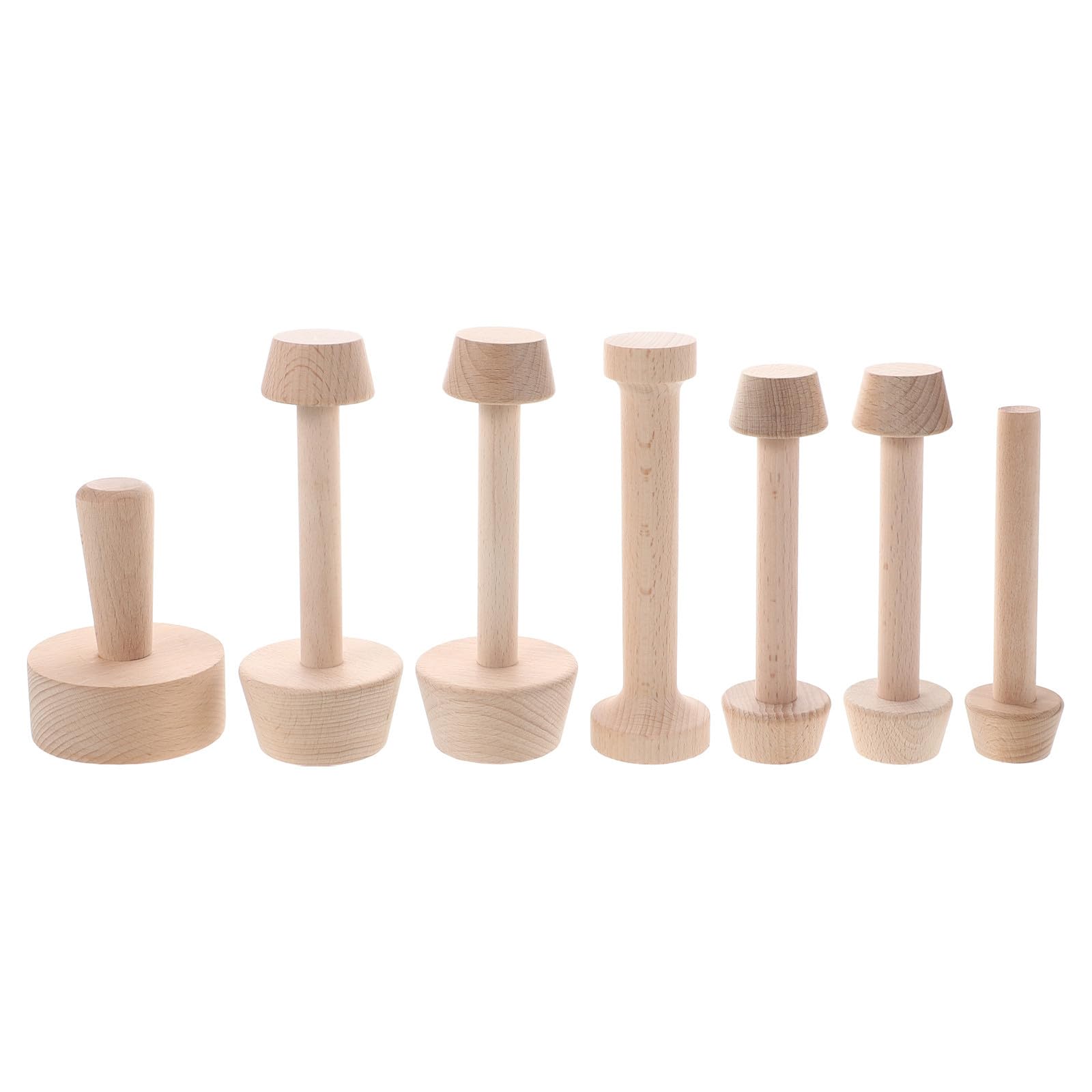 7piezas Moldes de Madera para Tartas con Base Desmontable Doble Cara Tamper para Masa de Pastelería Utensilios para Repostería y Horno Accesorios para Bollería y Postres Caseros