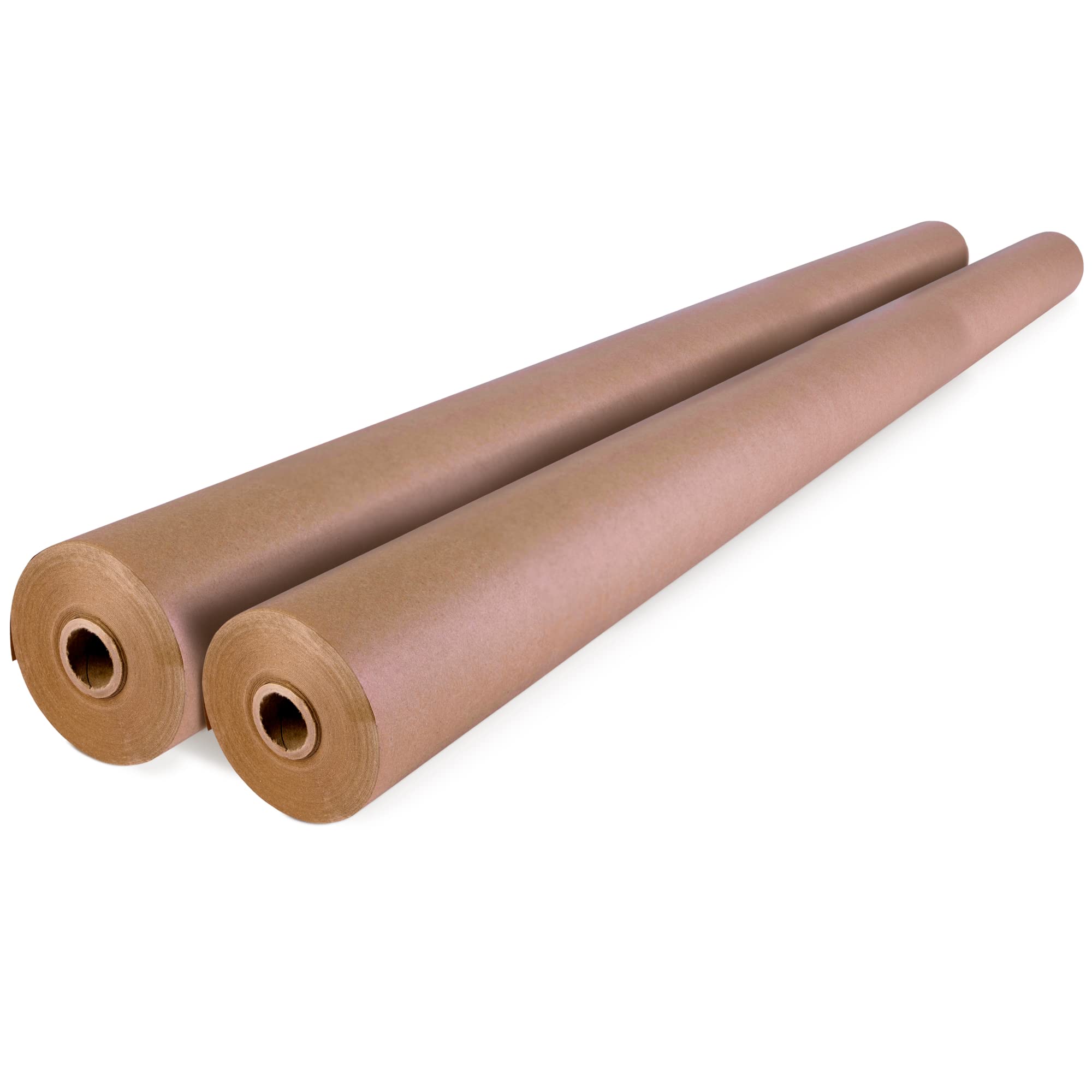 IDL Packaging 48" x 150 feet (1800 inches) Brown Kraft Paper Roll, 50 lbs (Pack of 2) - Heavy Duty Paper for Packing, Moving, Shipping, Crafts - 100% Recyclable Natural Kraft Wrapping Paper