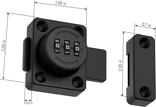 Miniatura 8 de Pestillo de puerta de gabinete, cerradura de combinación sin llave para puertas de gabinete, cerradura mecánica de 3 dígitos para gabinete de