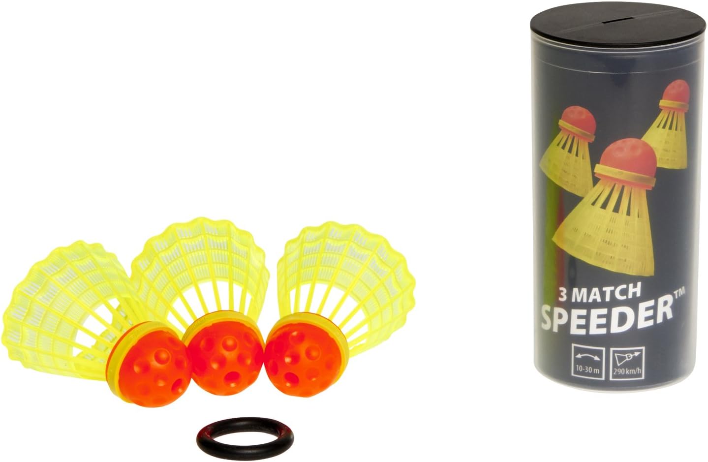 Speedminton® MATCH Speeder® - 3er Pack Speed Badminton/Crossminton original Wettkampfball inkl. Windring
