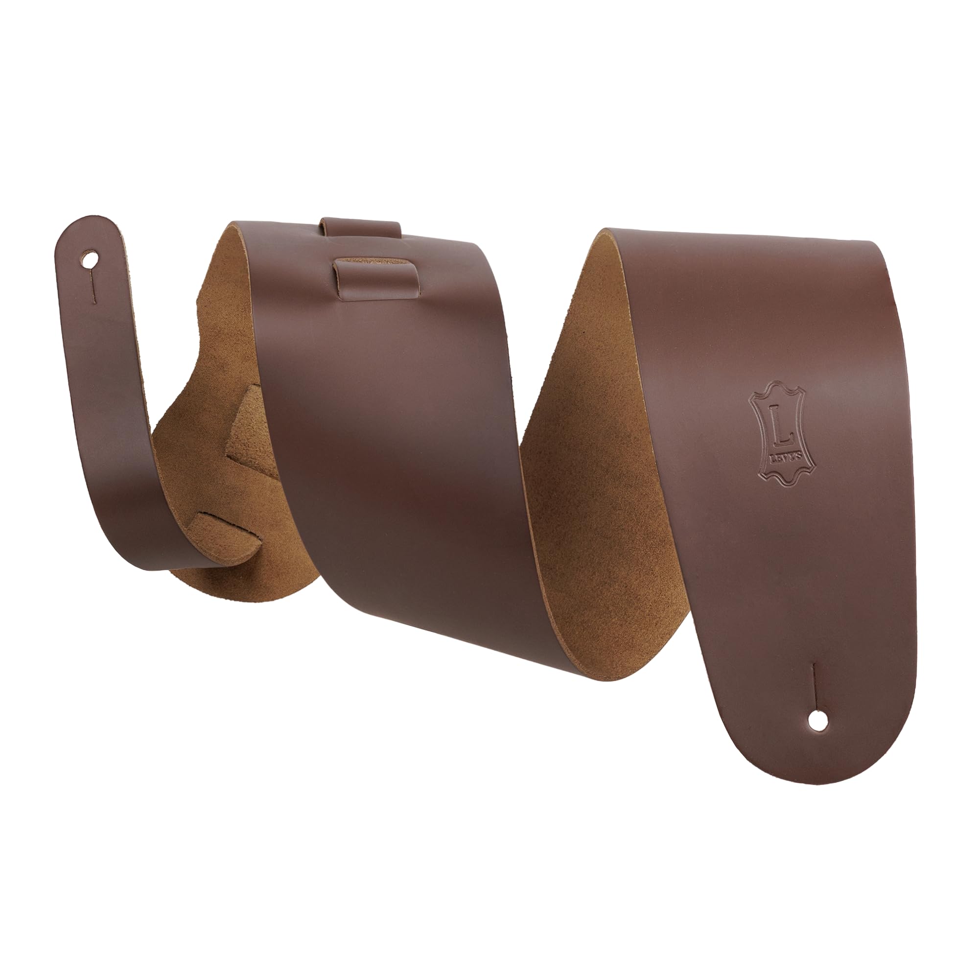 Levy's Leathers Bassgitarrengurt aus echtem Leder, Breite 9 cm, braun (M4-BRN)