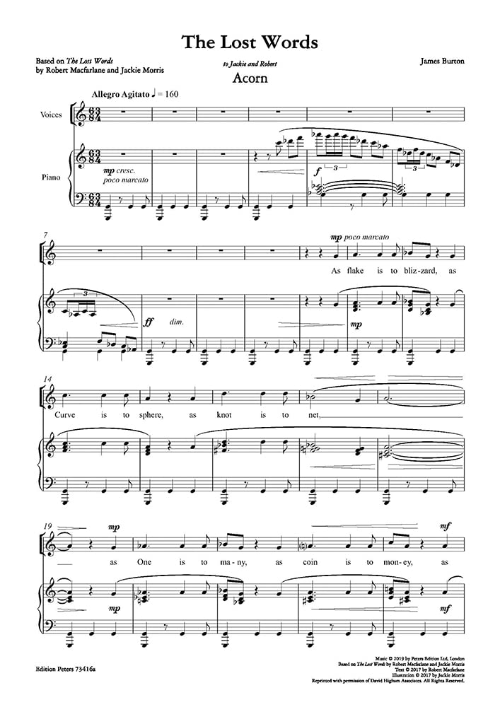 The Lost Words: For Upper Voices and Orchestra or Piano (Edition Peters)