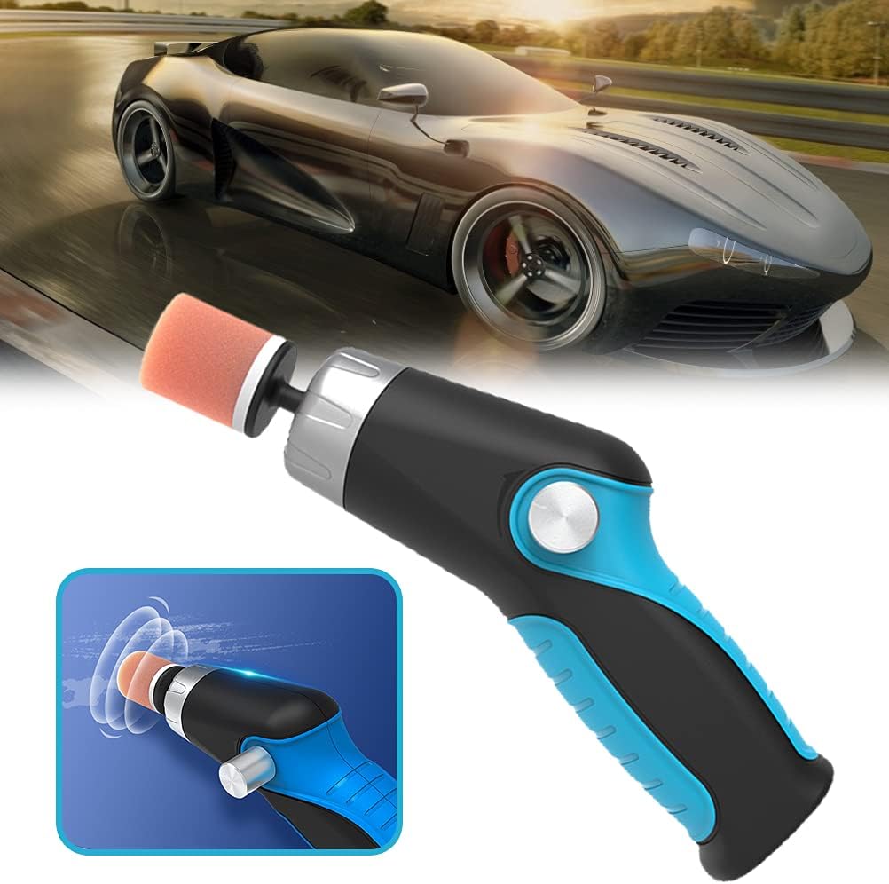 ポリッシャー 小型 25mm 電動ポリッシャー ワイヤレス 0 8500rpm 無段階速度調整 車磨き 水垢 研磨 軽量 ホイール磨き 艶出し 傷消し 木工 錆消し キズ消し 家具修復 家庭用 自動車用 操作簡単 片手作業可能カラー ブルー 値下げ