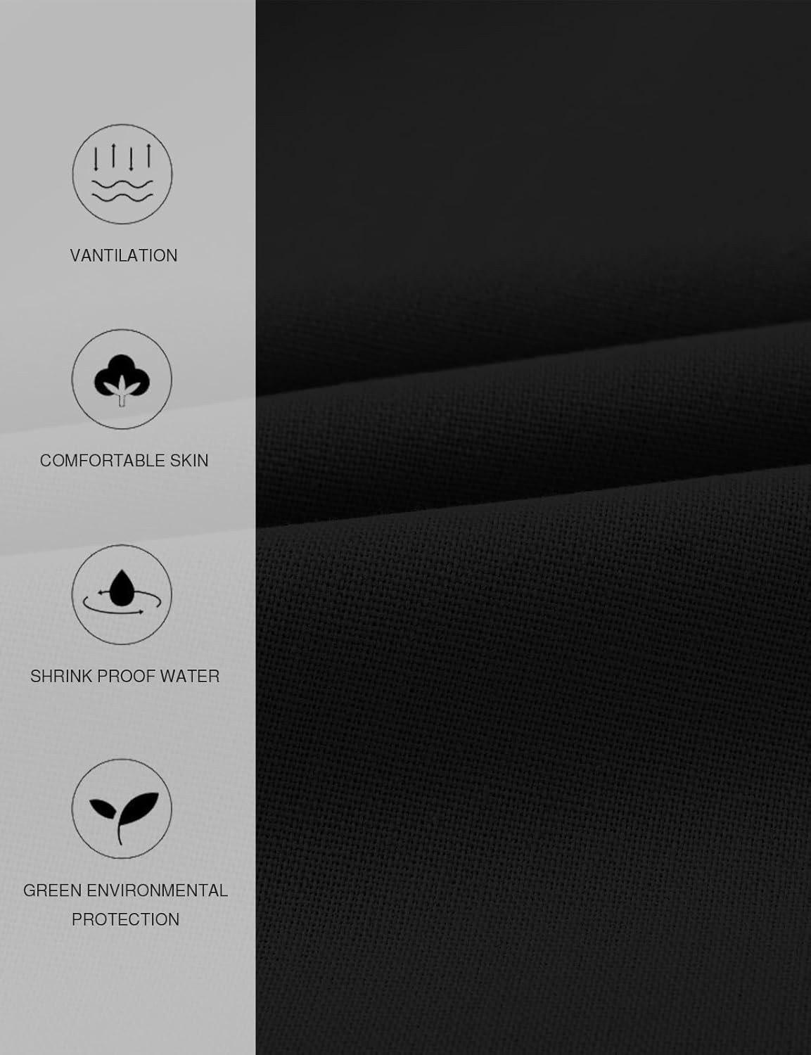 Rdruko Men's Lightweight Casual Pants Slim Fit Cotton Linen Pants Elastic Waist Summer Beach Pants with Pockets, Black, XL - Image 6