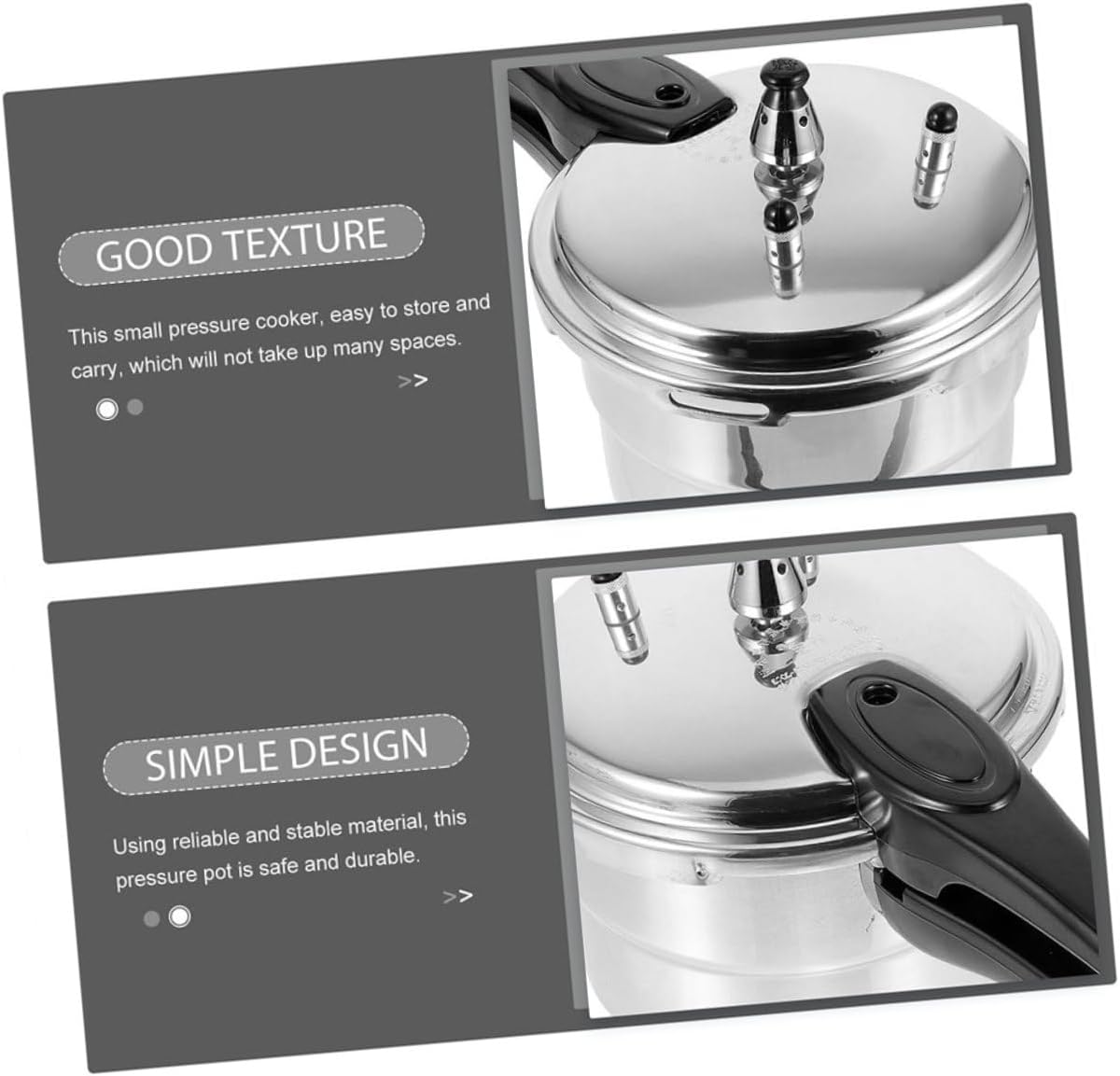 DOITOOL Aluminum Alloy Pressure Cooker with Steaming Stovetop Pot for Gas and Induction Cookers Portable Ergonomic Handle Multi-function Kitchen Pressure Pot for Household Cooking