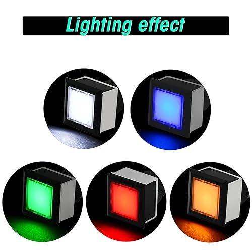 Miniatura 7 de ZGSZJHF Interruptor de botón cuadrado de 0.827 x 0.827 in, montaje en panel ultrafino, orificio de montaje de 0.83 pulgadas con lámpara de luz LED