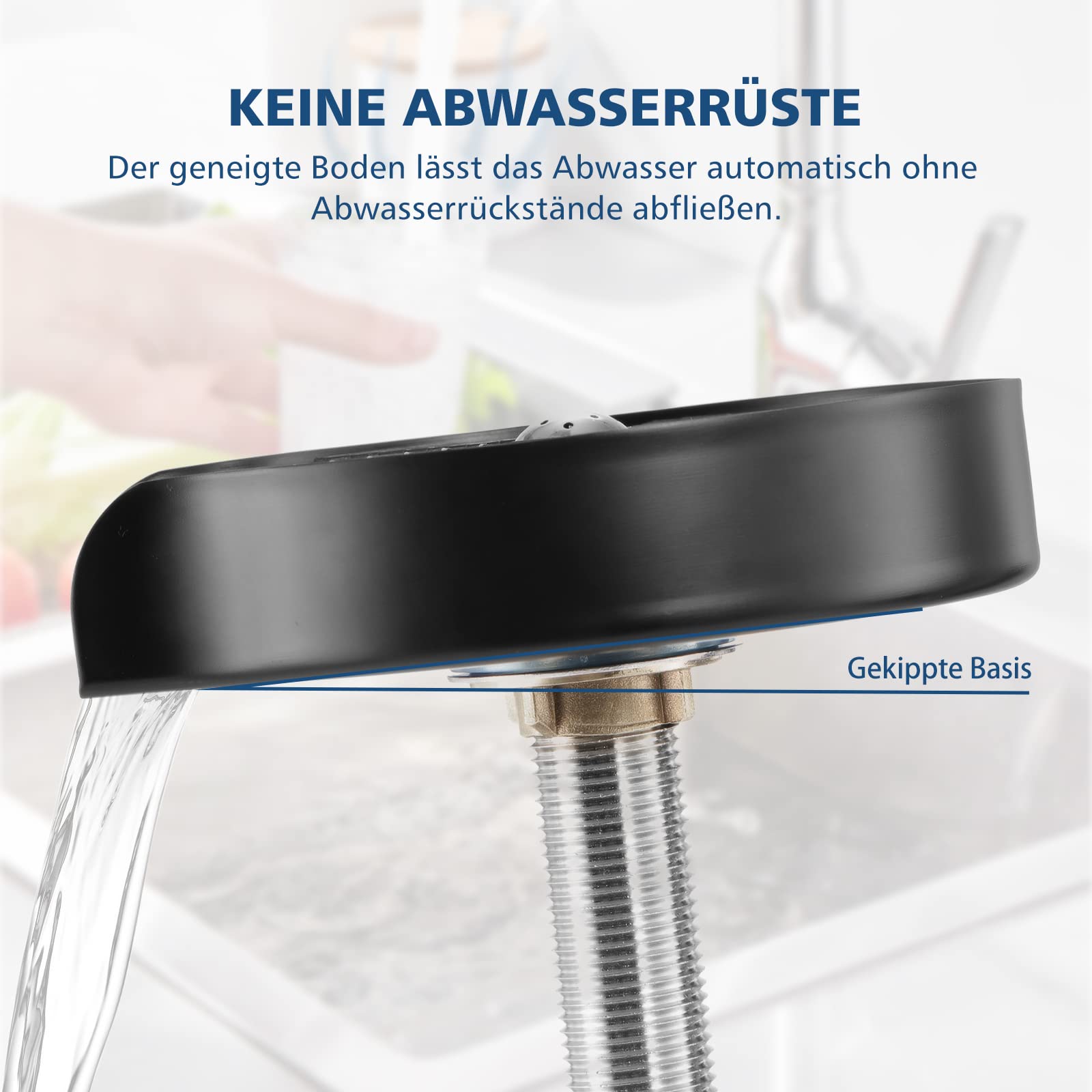 Lavavajillas de acero inoxidable, fregadero automático Dyna-Living Lavabo de vidrio, lavamanchas de botellas de copa, fregadero de cristal integrado para fregadero de cocina bar hogar (negro)