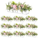 Florero de Acrílico Transparente Rectangular, Floreros De Acrílico de 40 Cm de Largo para Flores, Centros de Mesa de Acrílico para Arreglos Florales - Florero Moderno Decorativo para BOD, 10 Unidad