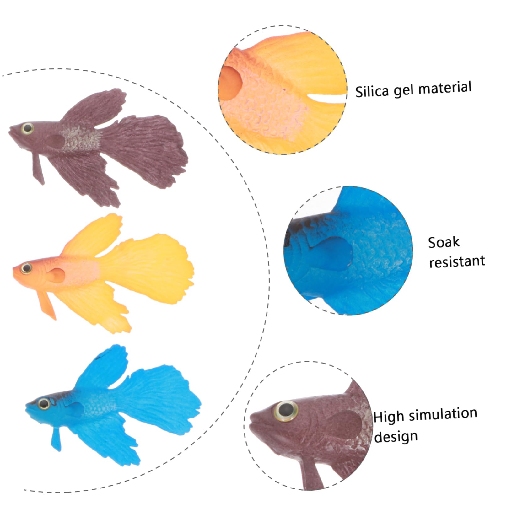 Kisangel 9piezas Decoración Acuática Led De Silicona De Peces Artificiales Brillantes para Acuarios