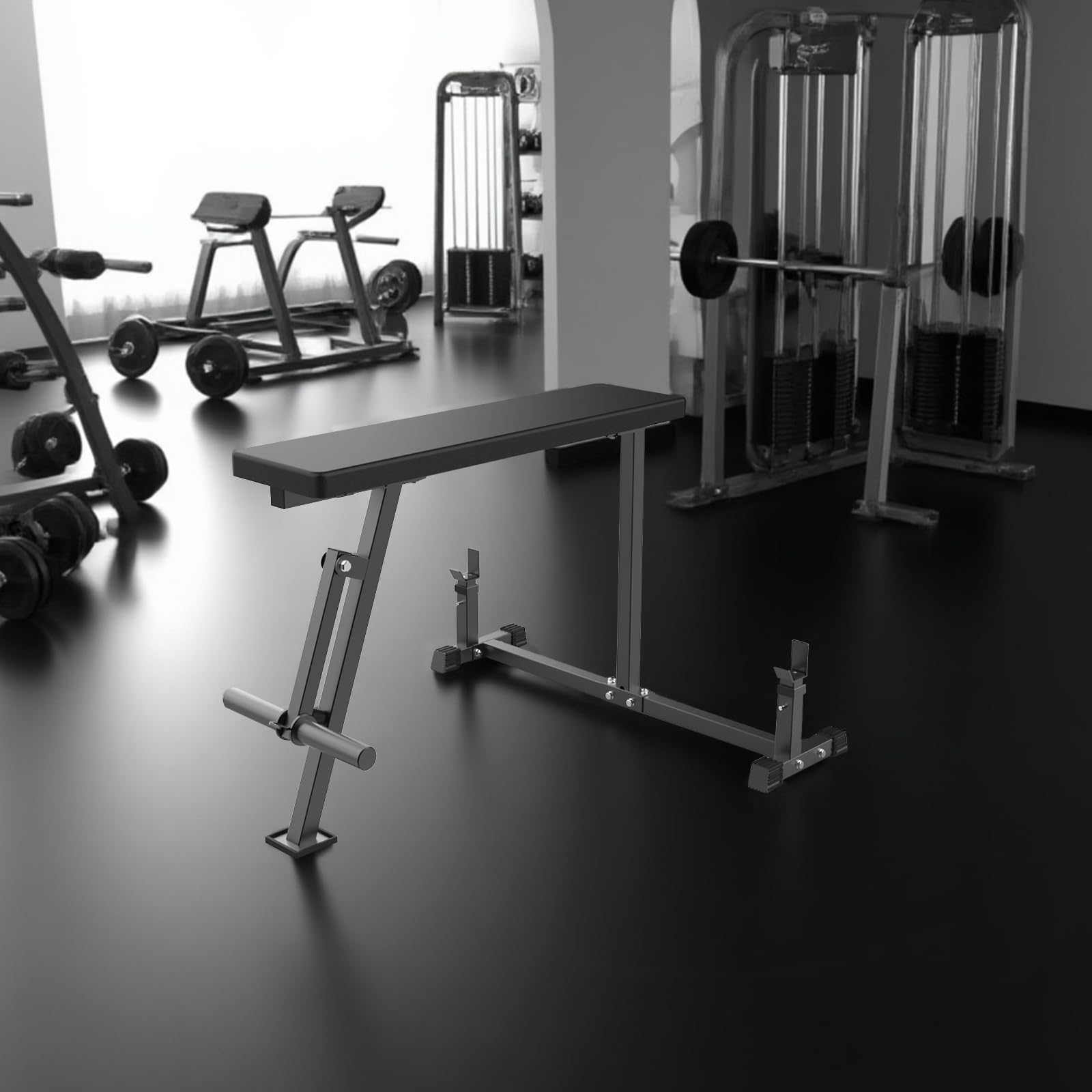 Seal Ruderbank für Rücken-Workout, robuste Stahl-Ruderbank mit Langhantelhaltern, Schräg-Bruststützbank für Zuhause, Fitnessstudio, Krafttraining