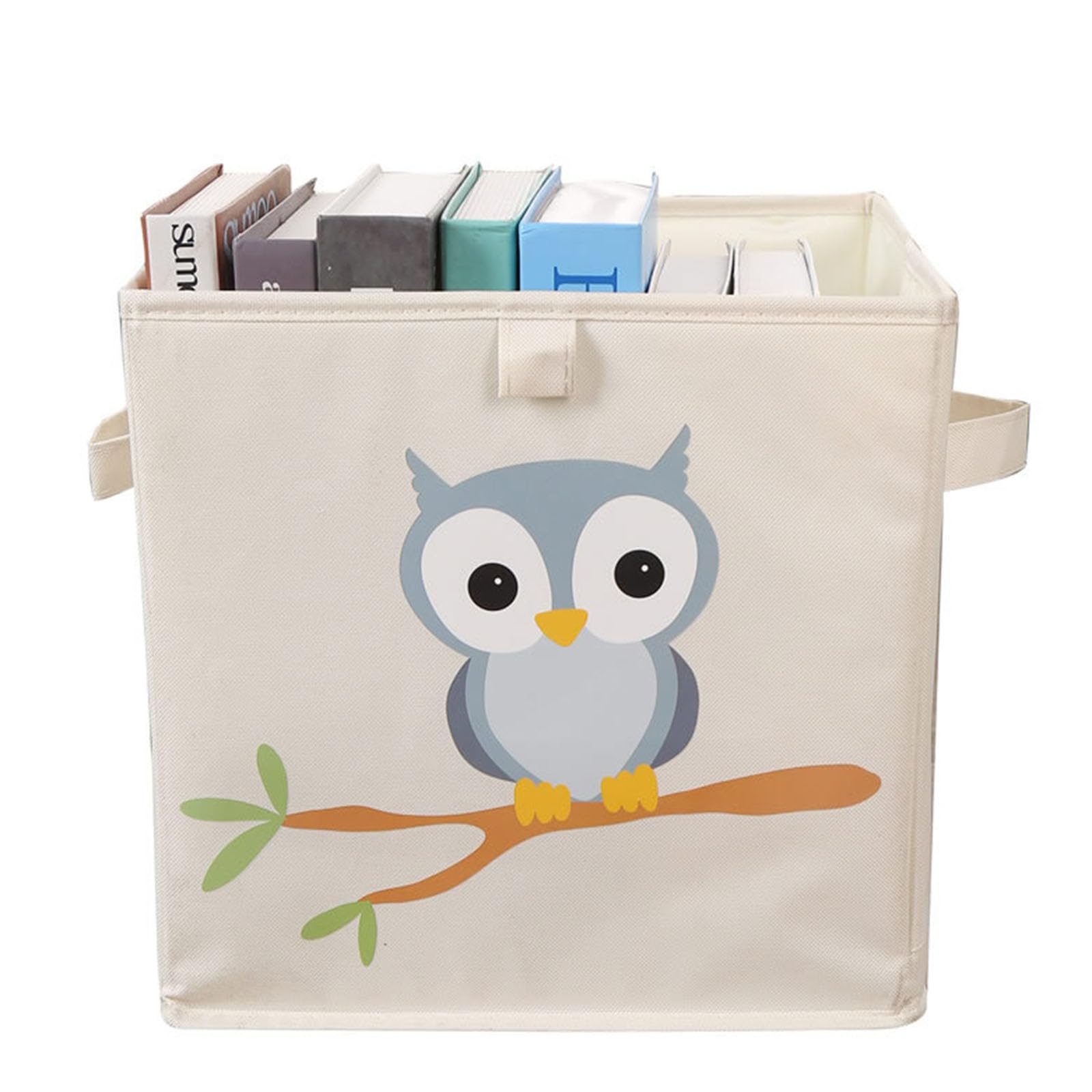 Yrohgkpn Boys Owl Print Cube Storage Box Foldable Toy Organiser Bin With Handles For And Girls Waterproof Oxford Cloth Basket Playroom Organiser