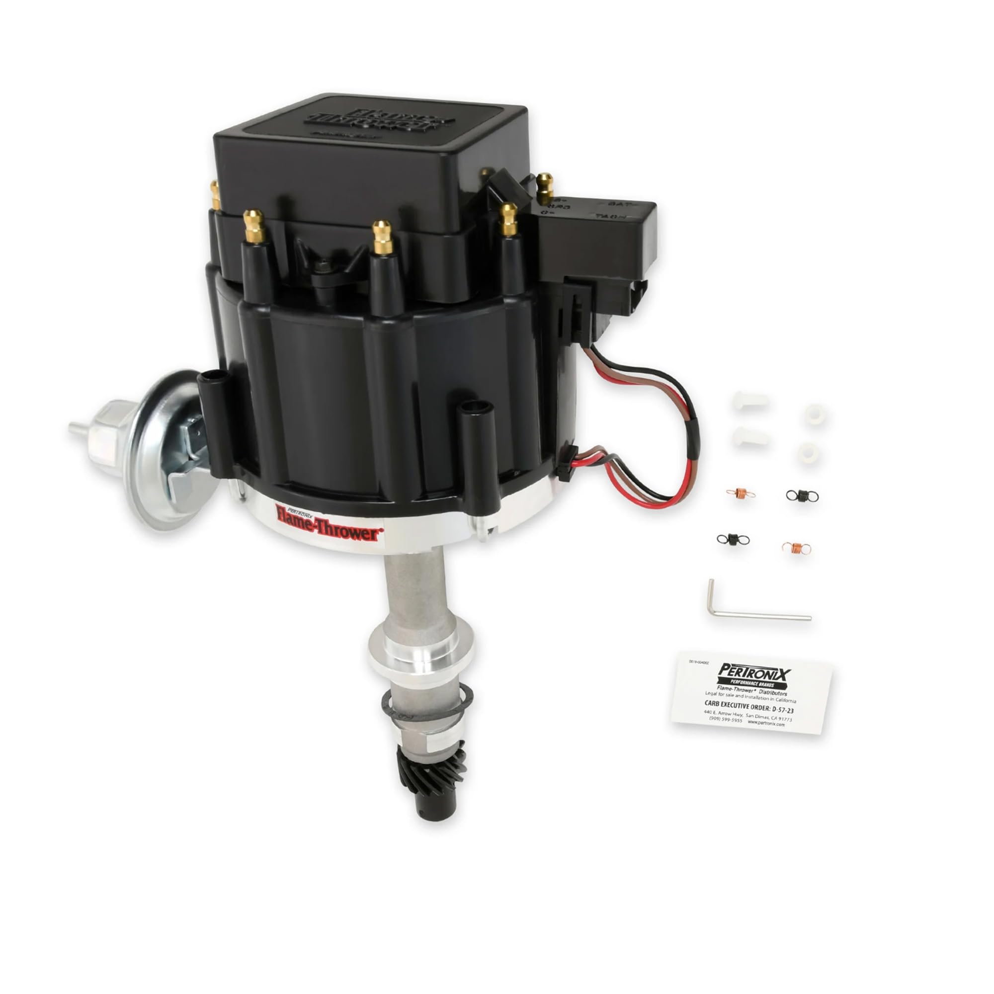 PerTronix Flame-Thrower HEI Distributor, Black Cap, Aluminum Housing, D1200