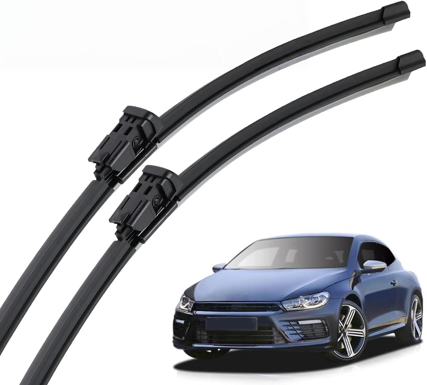liufangfc Front Windscreen Beam Wipers for VW Scirocco MK3 2008-2017 24"+19", Set of 2 Replacement Blades with Pre-assembled Adapter, Only for Right-Hand Drive (UK)