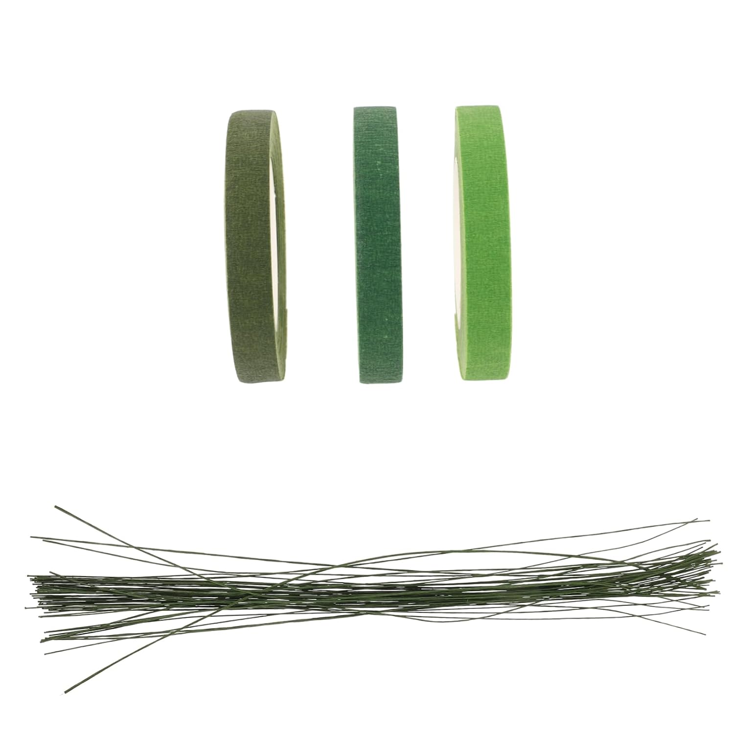 3sets Floral Stem Wire Flower Arrangement Tools Double-Sided Tape and Flexible Stem Wire for Bouquets Crafts and Floral Designs