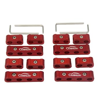 LEDAUT 12pc Spark Plug Wire Separator Divider 8mm 9mm 10mm For Racing Car Red