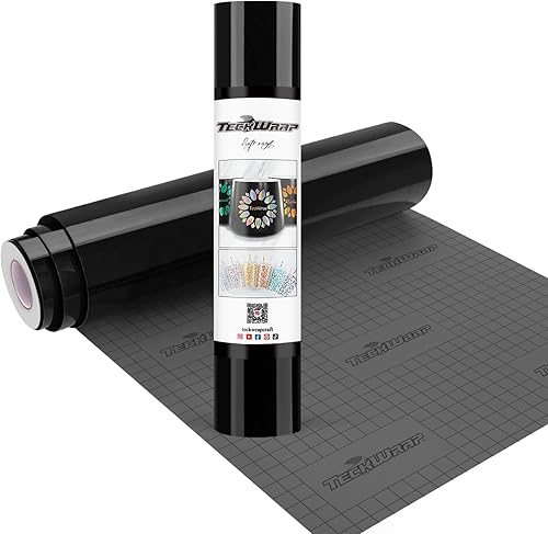 TECKWRAP Vinilo permanente, rollo de vinilo adhesivo de 12 pulgadas x 10 pies, perfecto para manualidades en interiores y exteriores, manualidades,