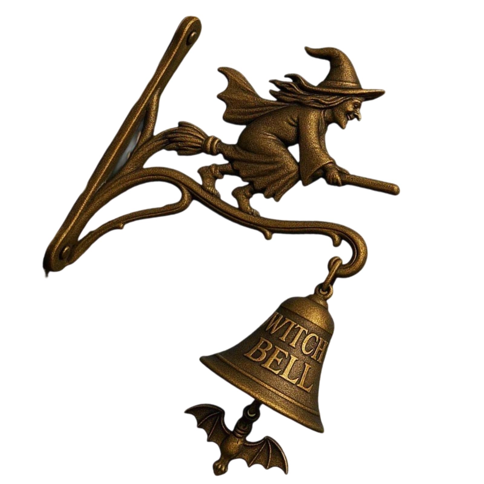 YROHGKPN Metal Brooms Witches Doorbell Auto Triggered Halloween Sound Effect Themed Party Decoration Witches Doorbell Halloween Decoration