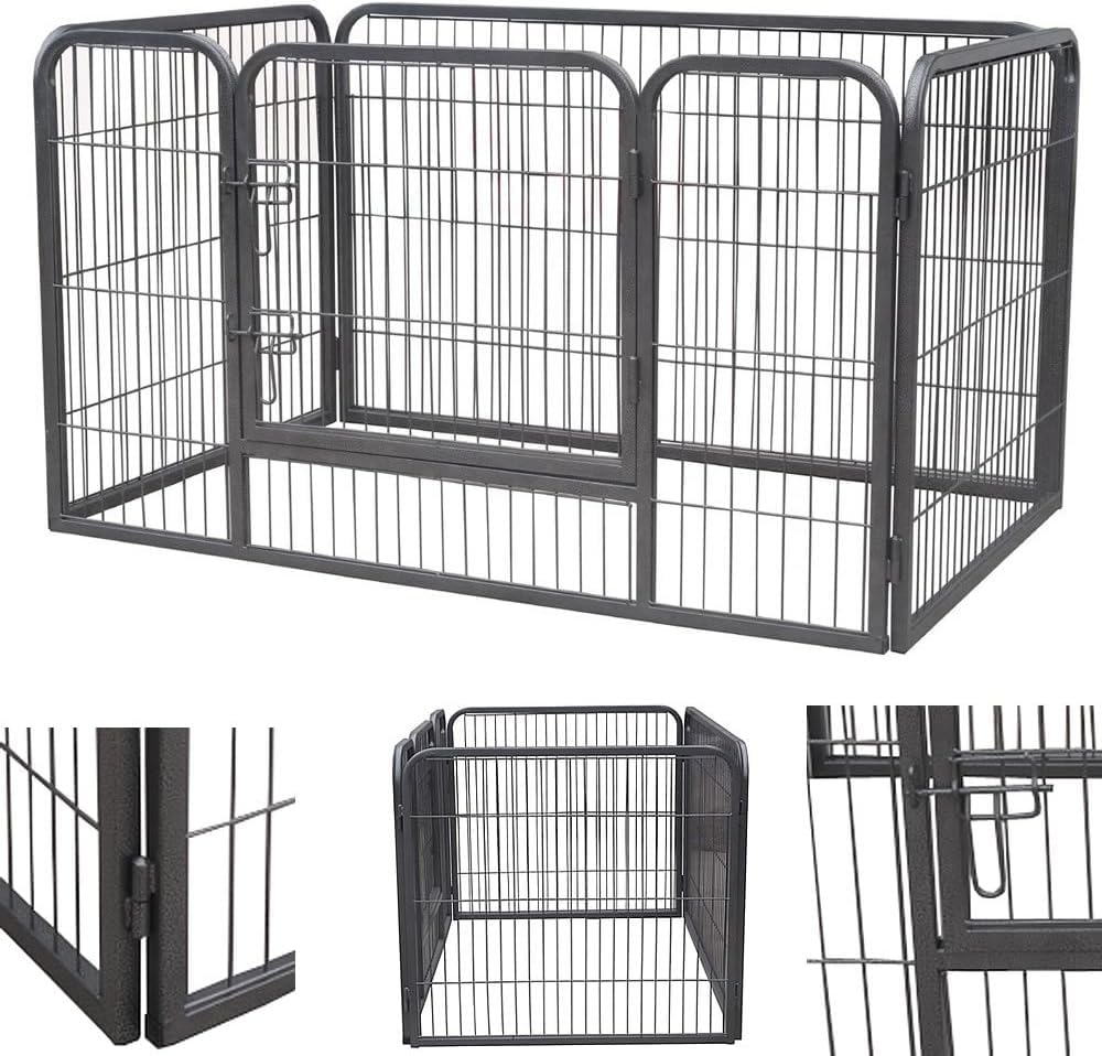 Melko Welpenauslauf Freilaufgehege XXL Hunde mit Tür 124x80x70 cm klappbar