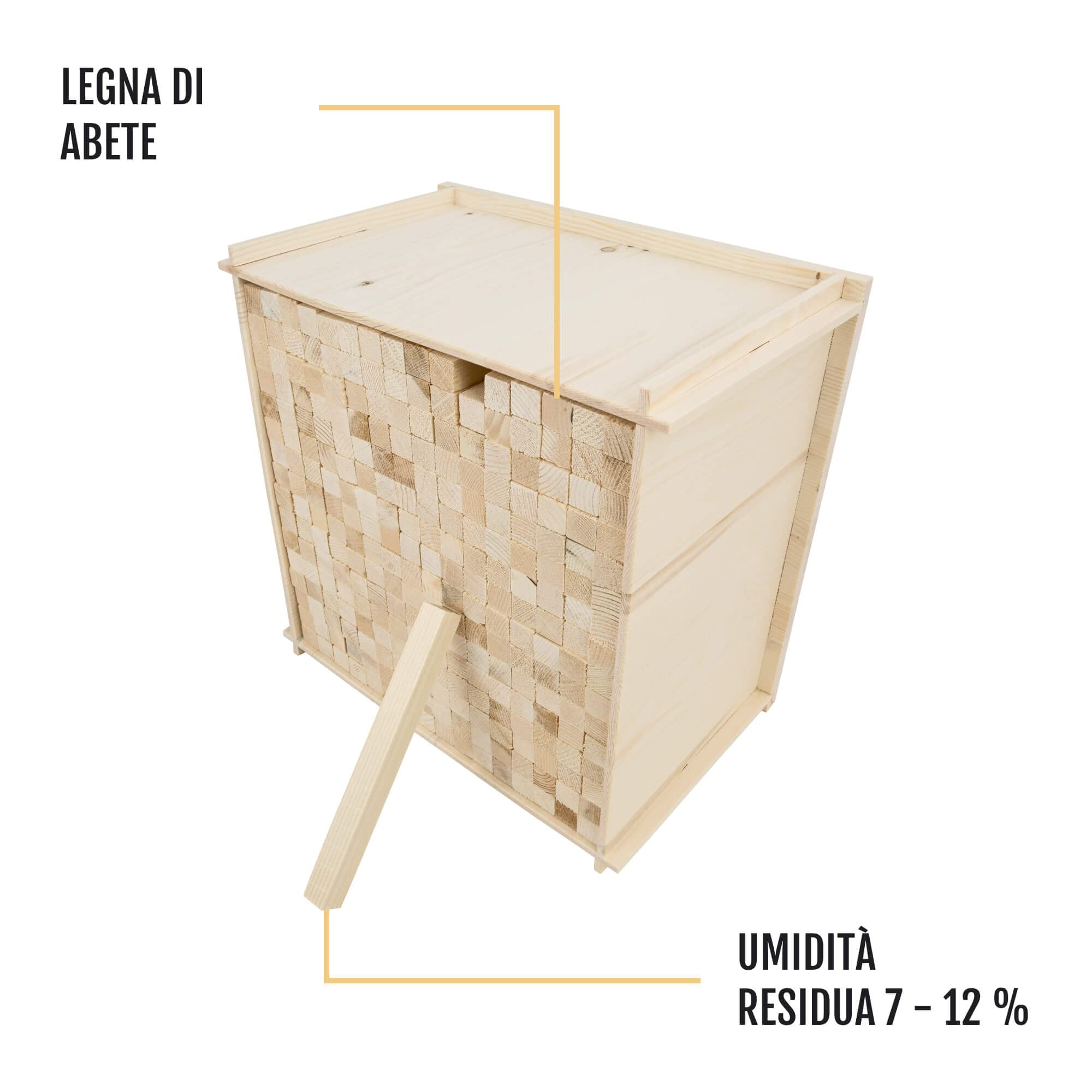 Delegn Legnetti Accendifuoco Eccellente Qualità Essicata di Abete-Larice per Stufa, Camino, Caminetto, BBQ, Forno, Confezionata in 6 Scatole di Legno 256 pezzi - 30 Kg Totale