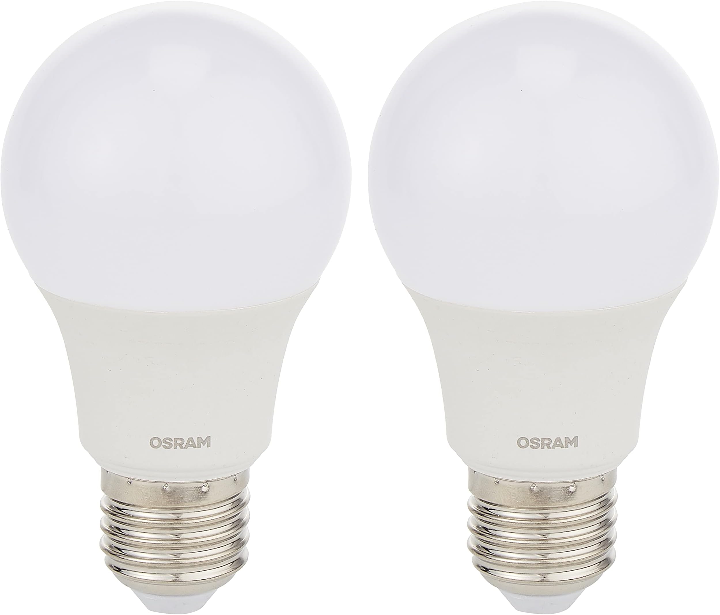 Osram Led Value Classic A Frosted Replace 75W 10W, Screw Base E27 , Warm White/3000K 700 Lm Pack Of 2, O-Led-Cla-10W-Wfs-2P
