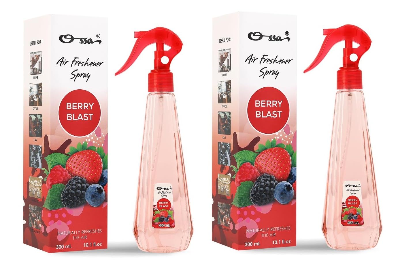 OSSA BERRY BLAST AIR FRESHENERS 300ML EACH, PACK OF 2 Amazon.in Car & Motorbike