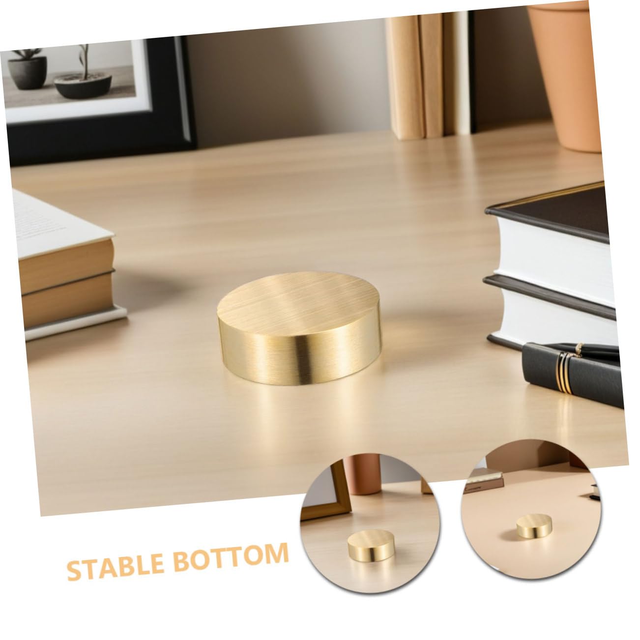 Runde Briefbeschwerer aus Messing, 2 Stück, 4 und 5 Cm
