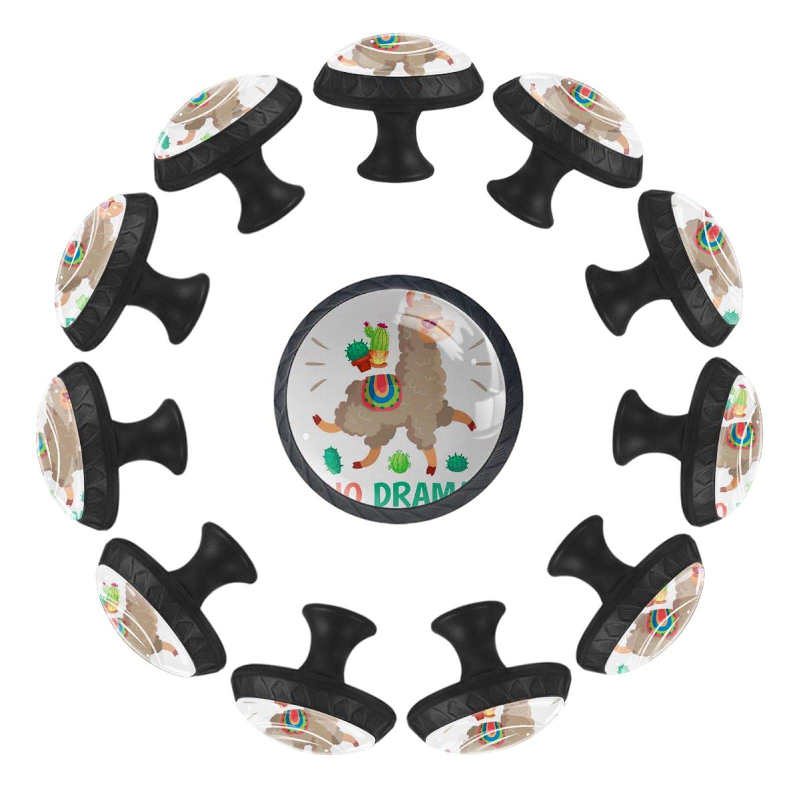 Boutons de tiroir ronds avec cactus 35mm pour commode chambre et salle de jeux
