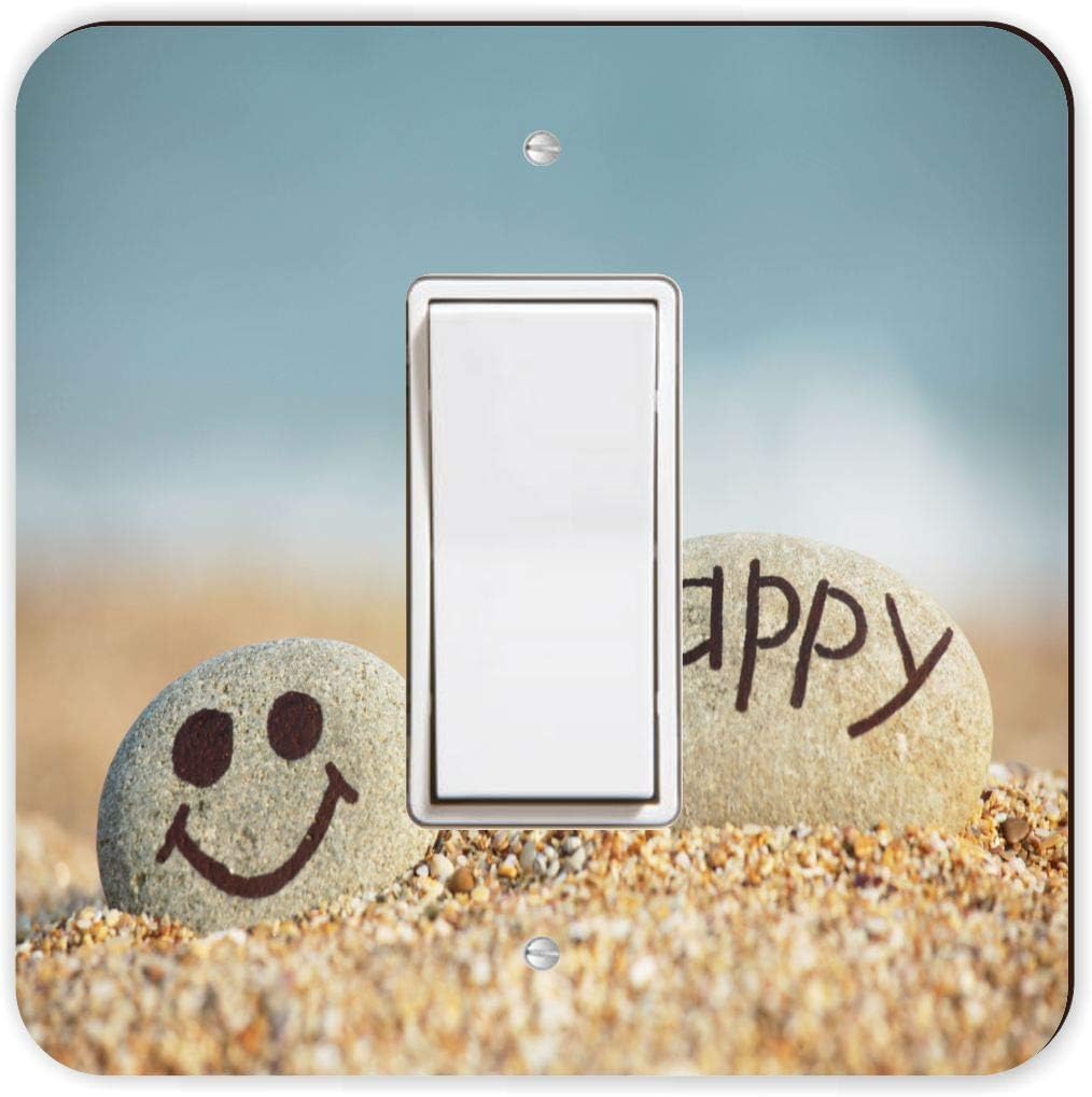 Smiling Beach Pebbles - Double Rocker Light Switch Cover - Double Rocker Switch Plate