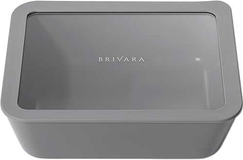 Miniatura 30 de Recipiente de almacenamiento de alimentos de vidrio con recubrimiento cerámico | Sin PTFE, PFOA, PFAS y BPA | Recipiente reutilizable no tóxico para