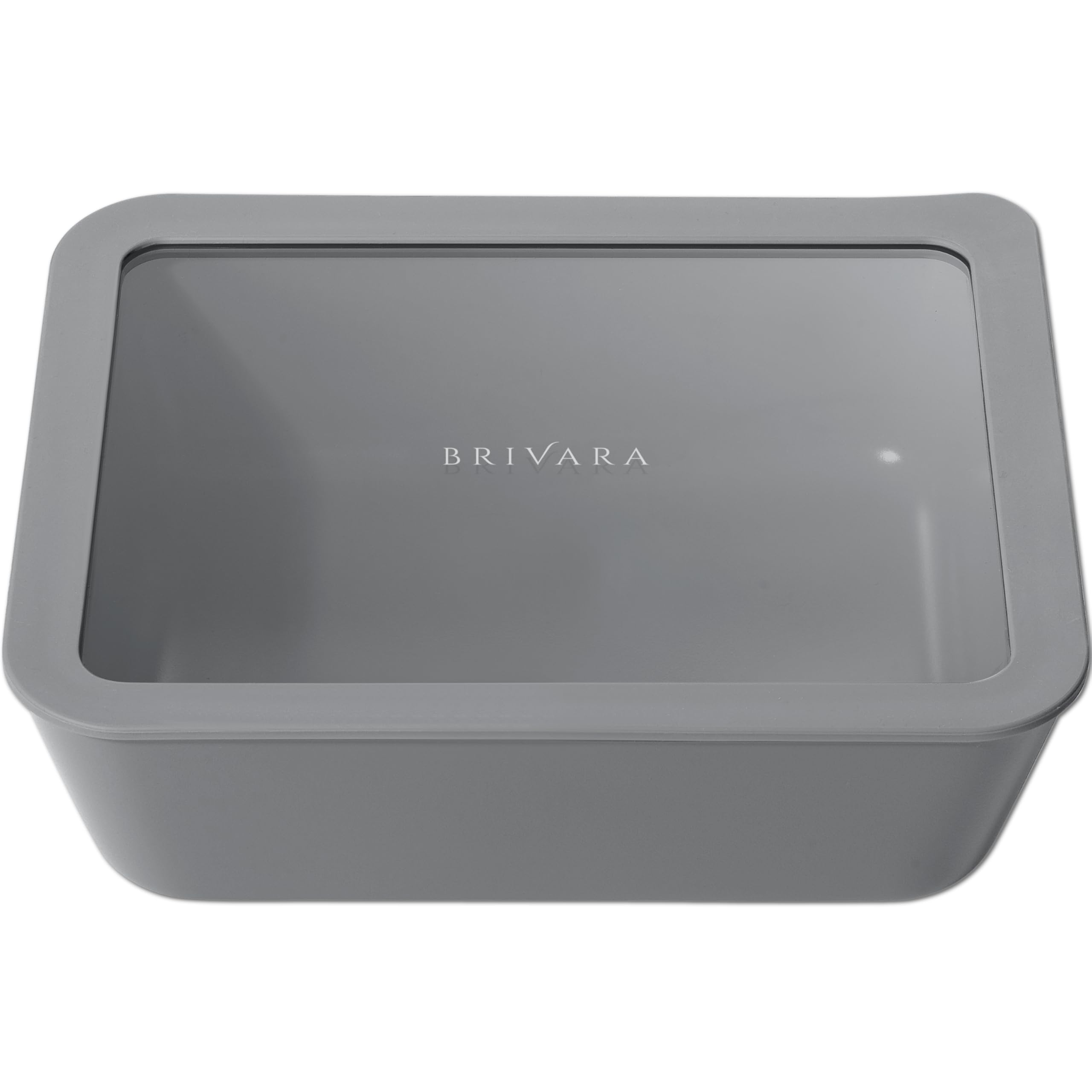 Glass Food Storage Container &amp; Lid, 11-Cup Rectangle, Smoke