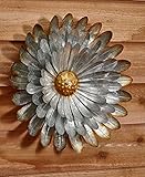 The Lakeside Collection Extra Large Wall Flower - Galvanized Metal with Rustic Style - Aster