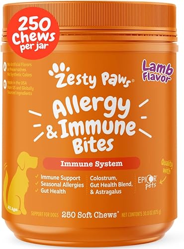 Miniatura 17 de Suplemento inmune a las alergias para perros - Con Omega 3 Aceite de salmón salvaje de Alaska y EpiCor + Prebióticos y probióticos digestivos