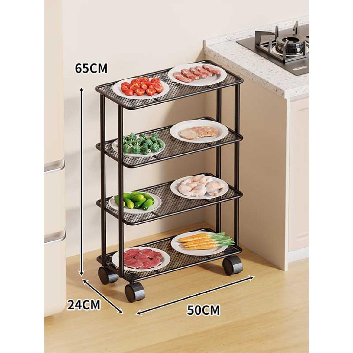 Amazon｜NASFH キッチンラック スリム 4段 おしゃれ カラー1 スリム