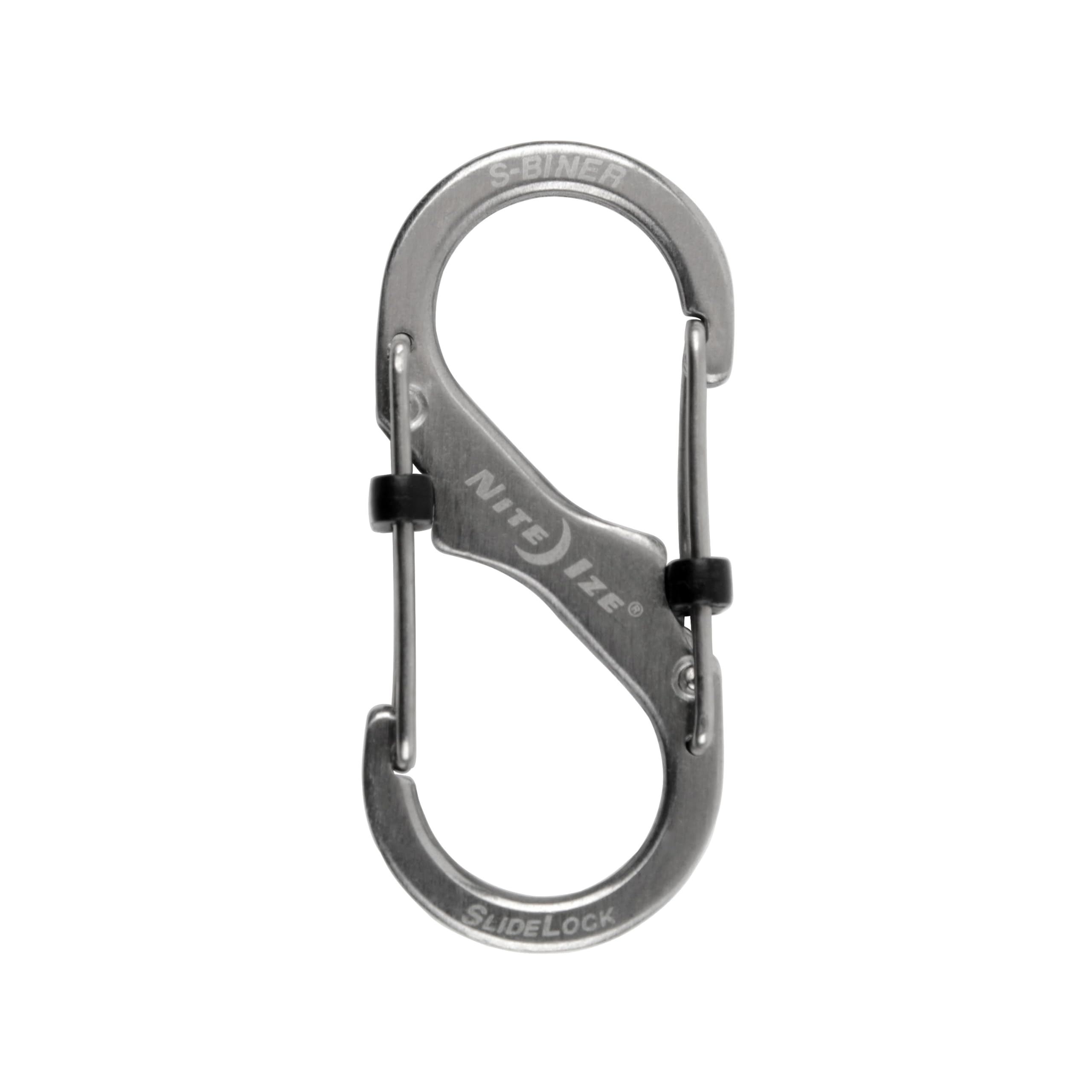 Nite Ize S-Biner SlideLock Stainless Steel - Secure Key Holder Carabiner with SlideLocks - Key & Keychain Organizer - Lockable Carabiner for Daily Use - 10lb Weight Rating - Size 2, Stainless (5 Pack)