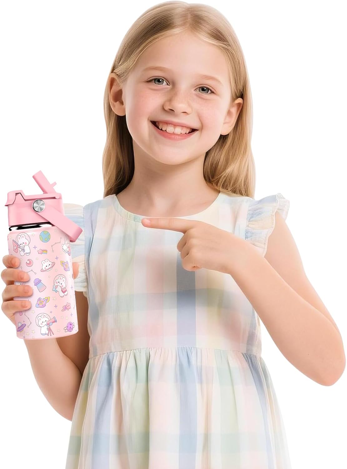 14oz Insulated Water Bottle - BPA FREE Double Wall Vacuum Tumbler 18/8 Stainless St... - Image 6