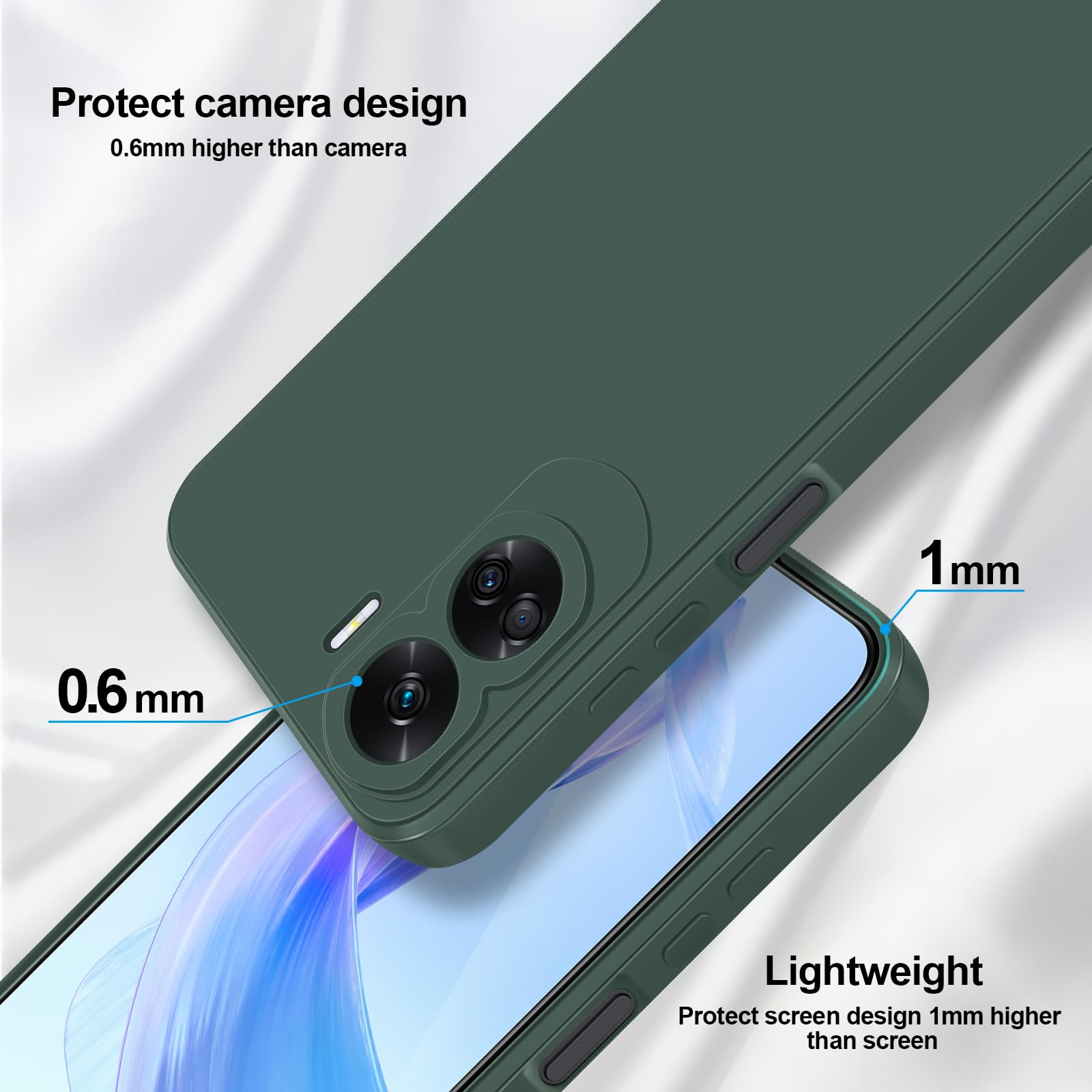 GiiYoon Case Compatible with Honor 90 Lite 5G, Silky-Soft Touch Full-Body Protective Phone Silicone Case - Image 3