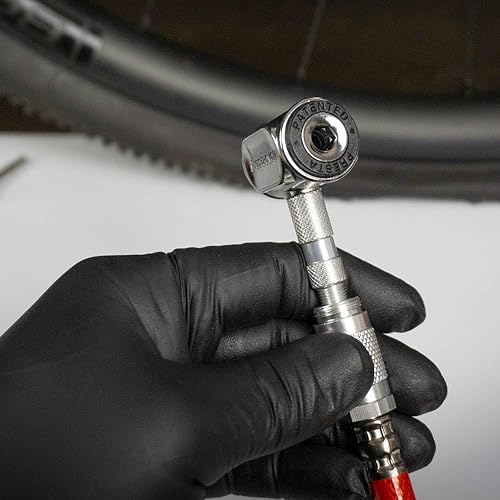 Miniatura 7 de Prestacycle Pro Presta Head - Cabezal de bomba de neumático de bicicleta con bloqueo automático para válvulas sin cámara y Presta, diseño de acero
