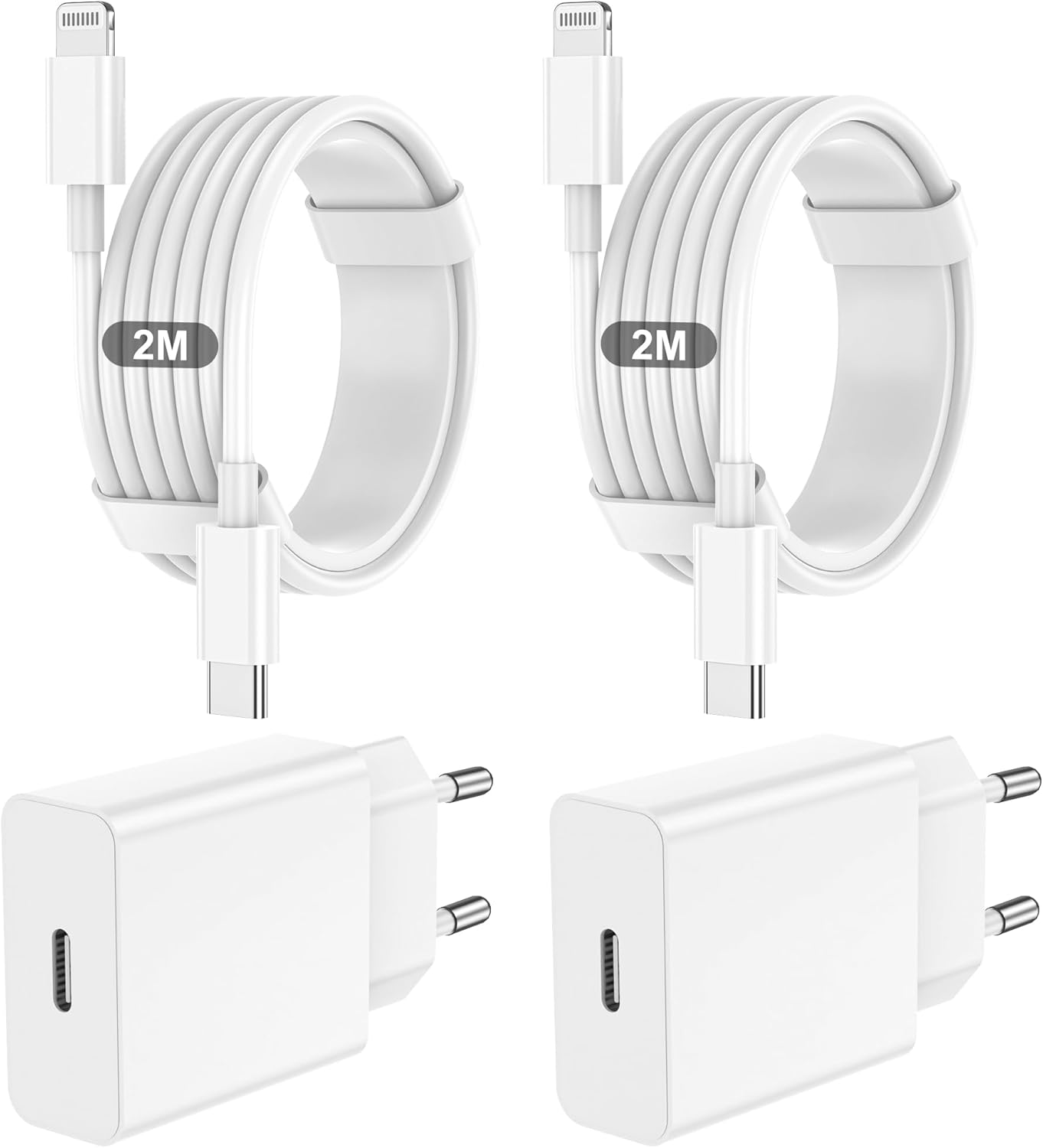 Caricatore per IPhone,2 Pack Caricabatterie USB C Rapido Alimentatore Presa With 2Pack 2M USB C- Lightning Spina Per IPhone 14/13/12/11/Pro/Pro Max/XS/XR/X/SE/iPad/Adattatore Caricabatteria Veloce
