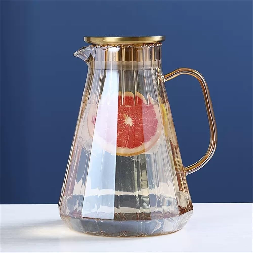 Jarra de Agua Hervidor de Agua Vidrio Gran Capacidad for el hogar, Jarra Creativa for fría, Jugo, Leche, café, Tetera, 1,5 l o,8 | Medio