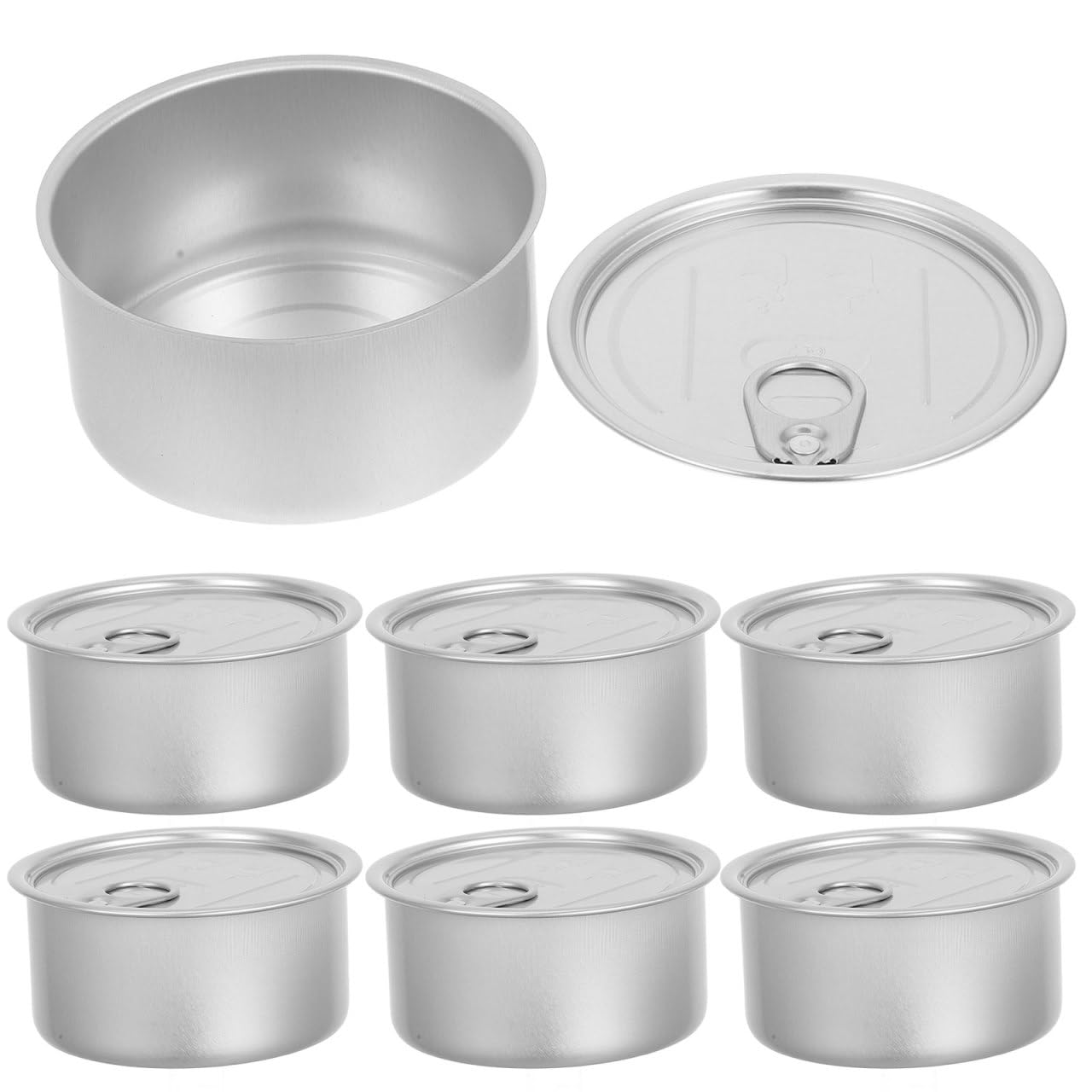 BESTonZON 10 Stück Leere Aluminium Konservendosen 180ml mit Deckel, Runde Metalldosen Set zur Aufbewahrung von Tee Tiernahrung, Kleine Leerdosen für Outdoor Reisen Vorratsdosen, Silber Küche, Haushalt & Wohnen
